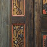 Painted Folk Art Bridal Cupboard