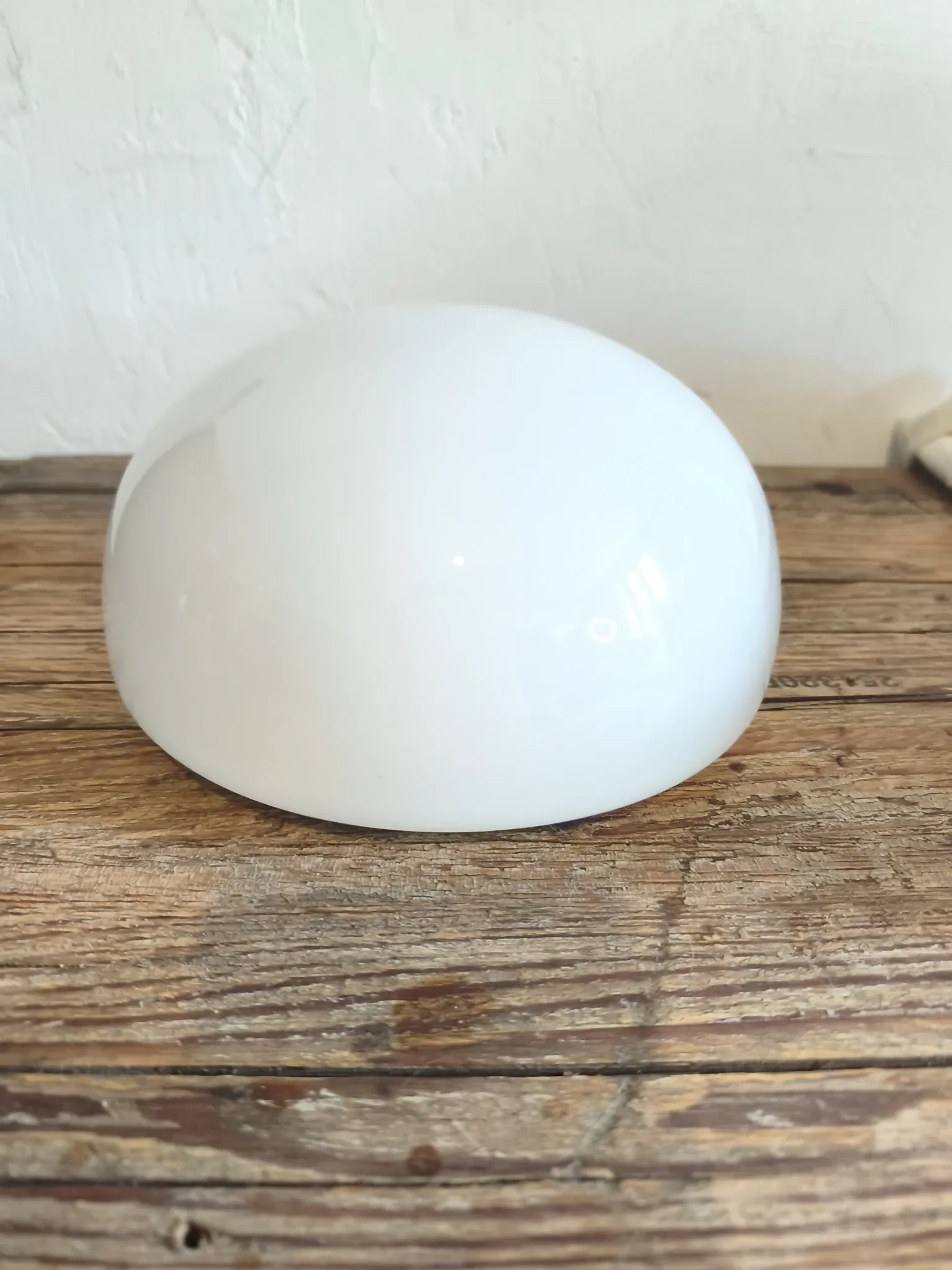Vintage ceiling light / wall lamp in white opaline glass Choisylux 1950s-60s