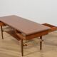 Mid-Century Teak & Rattan Coffee Table, Denmark, 1960s