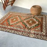 Vintage pure wool handcrafted oriental rug - 143cm x 208cm