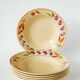 Set of 6 Gien flower soup plates, “Jeannine” model, 1940