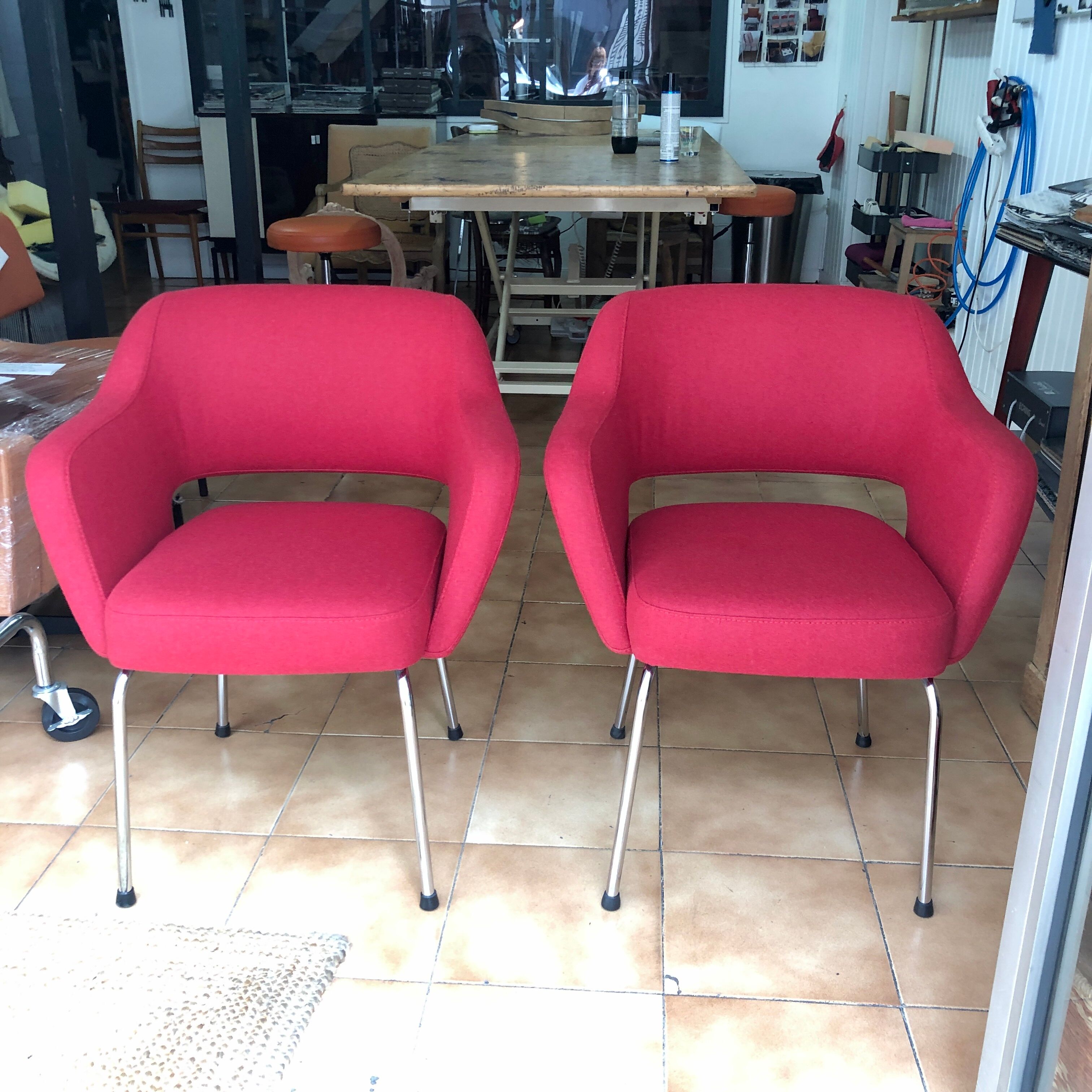 Pair of renovated "Conference" armchairs
