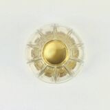 Mid-Century Glass & Brass Ceiling Light from Limburg, Germany, 1960s