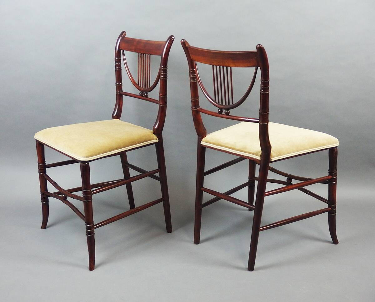 Set of six faux bamboo style chairs