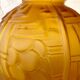 Vase boule en verre moulé art déco ambré