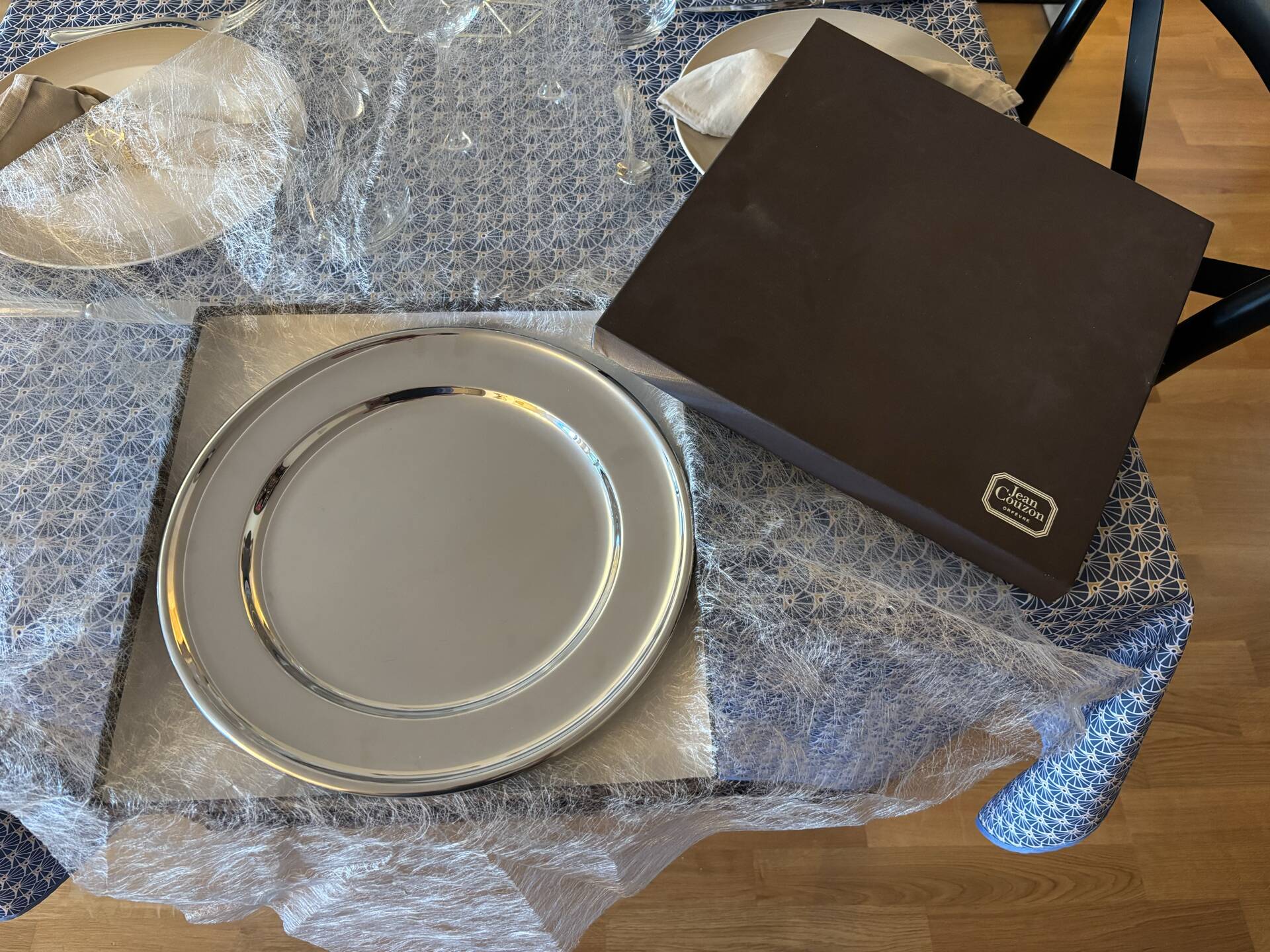 Round serving dish Jean Couzon in 18/10 stainless steel – France