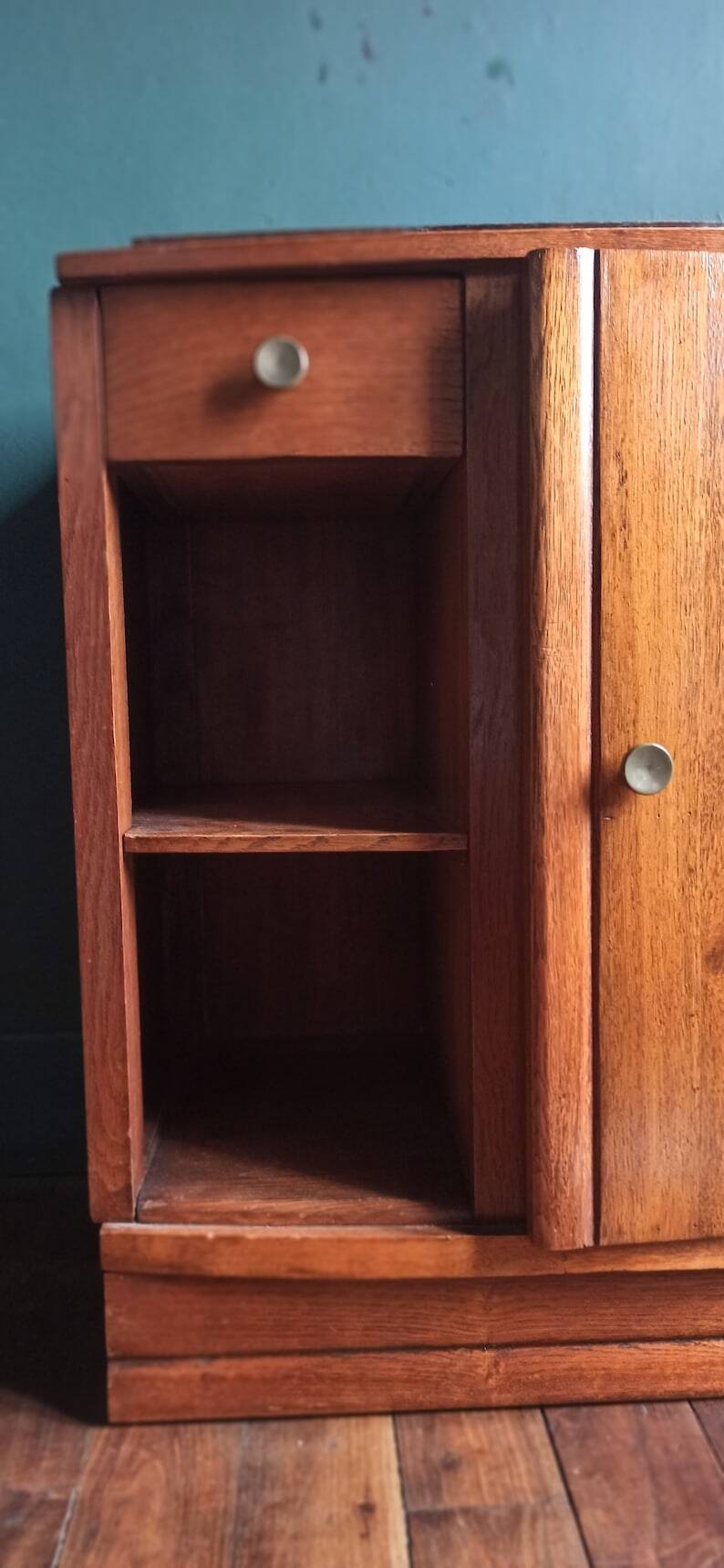 Vintage solid wood bedside table/wooden storage unit