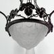 Wrought iron chandelier, tulips / pressed-molded glass bowl, Art Deco, 1930