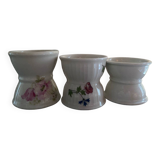 Set of 3 old diabolo egg cups