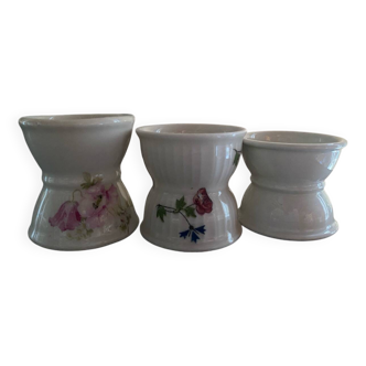 Set of 3 old diabolo egg cups