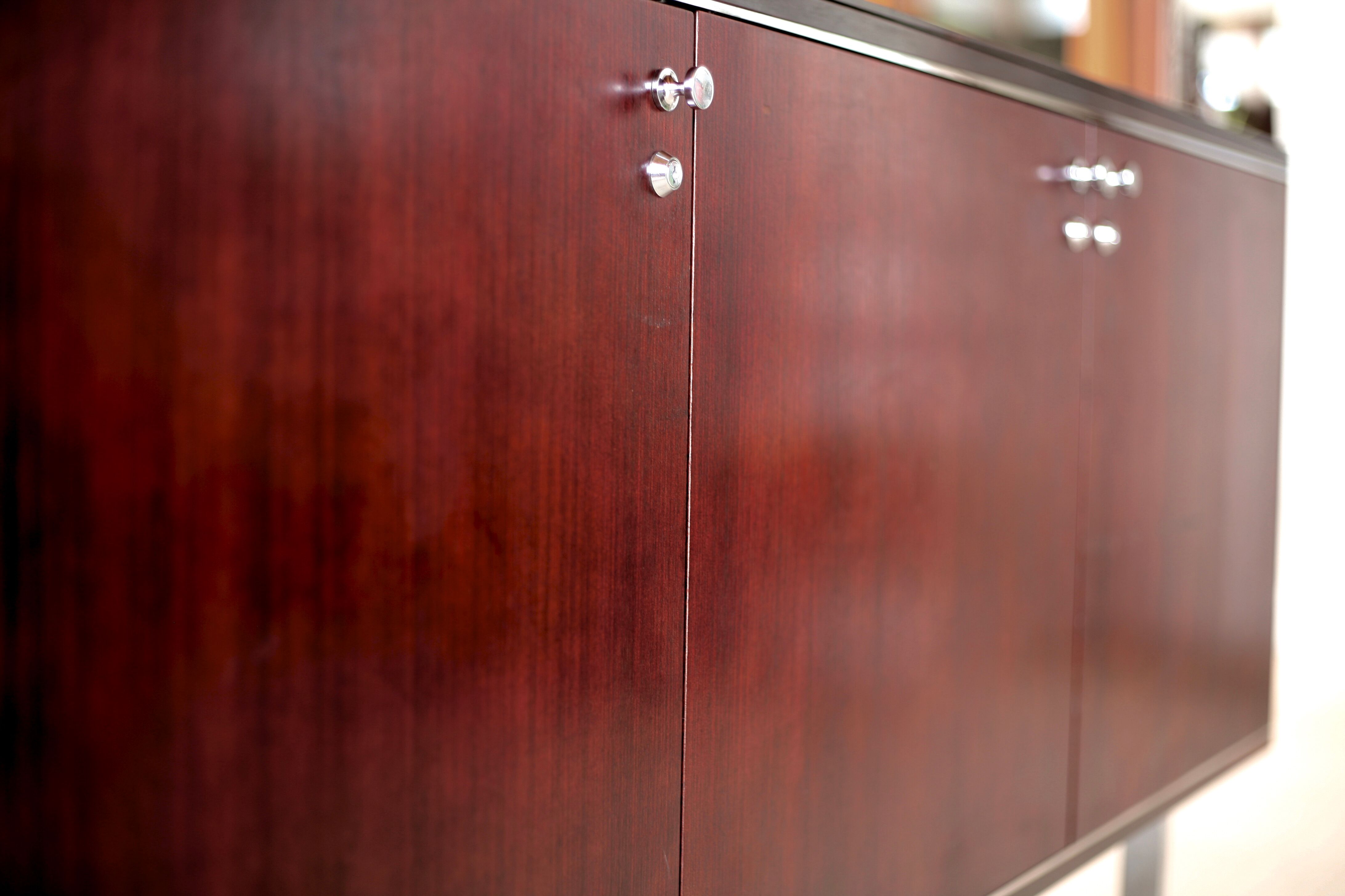 Sideboard solid wood and steel, France, cira 1970, Negroni edition