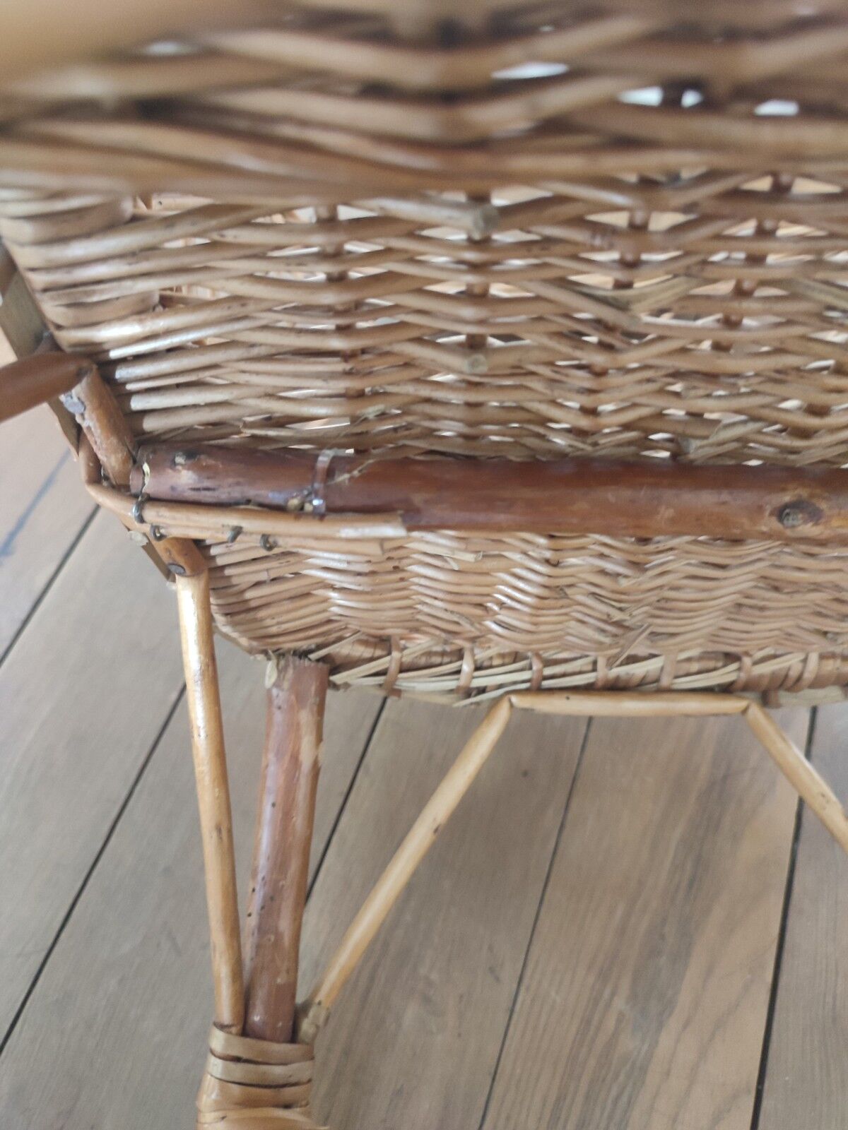 Vintage wicker children's armchair
