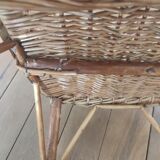 Vintage wicker children's armchair