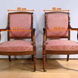 Paire de Fauteuils en Acajou, époque Restauration – Début XIXe