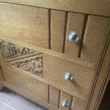 Old Art Deco period chest of drawers in oak