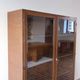 Glass library in walnut, Art Deco style, 1960s