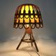 Rattan lamp in the style of Louis Sognot from the 1950s.
