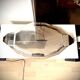 Metal service tray in silver-plated brass