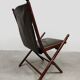 Vintage leather folding chair 'Campaign chair' 1950