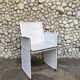 Fauteuil en cuir blanc, Tito Agnoli pour Matteo Grassi, Italie, 1970-80s