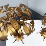 Pair of gold-plated palm tree table lamps by Hans Kögl, Germany, 1970s