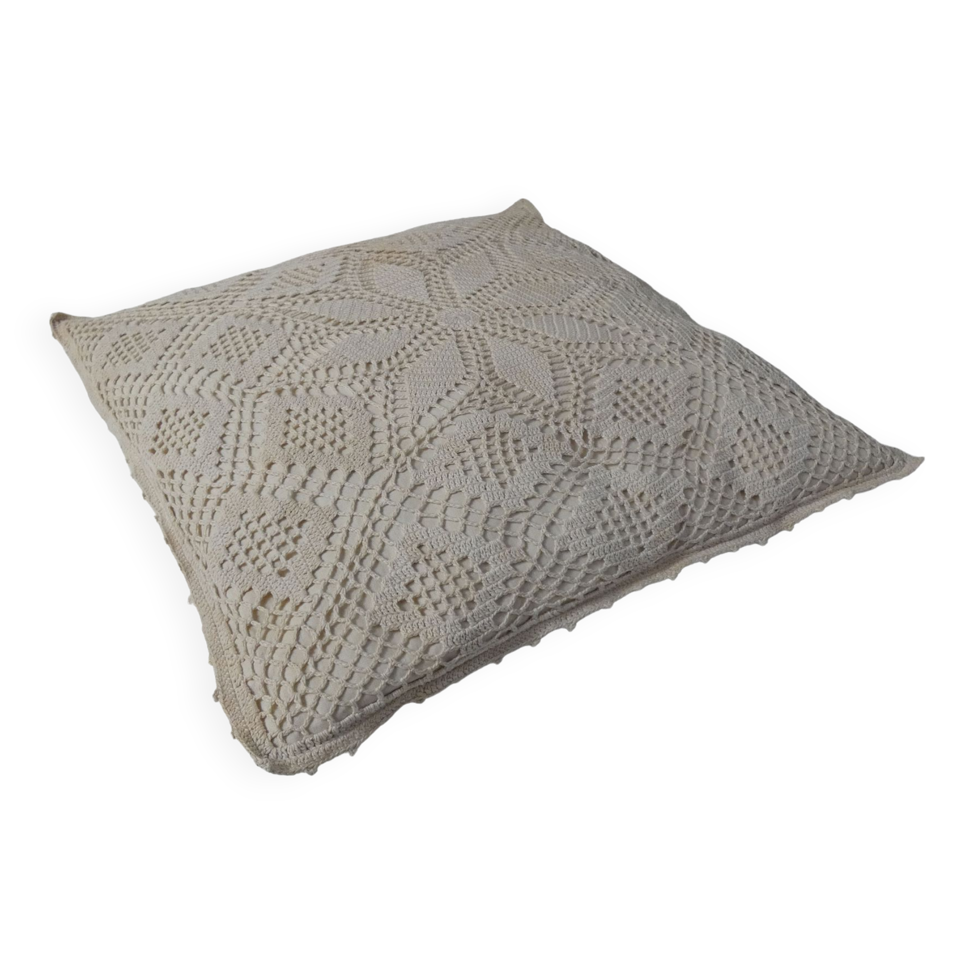 Vintage ecru crochet cushions