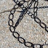 Vintage floor lamp from the 50s in blackened iron in the shape of a chain