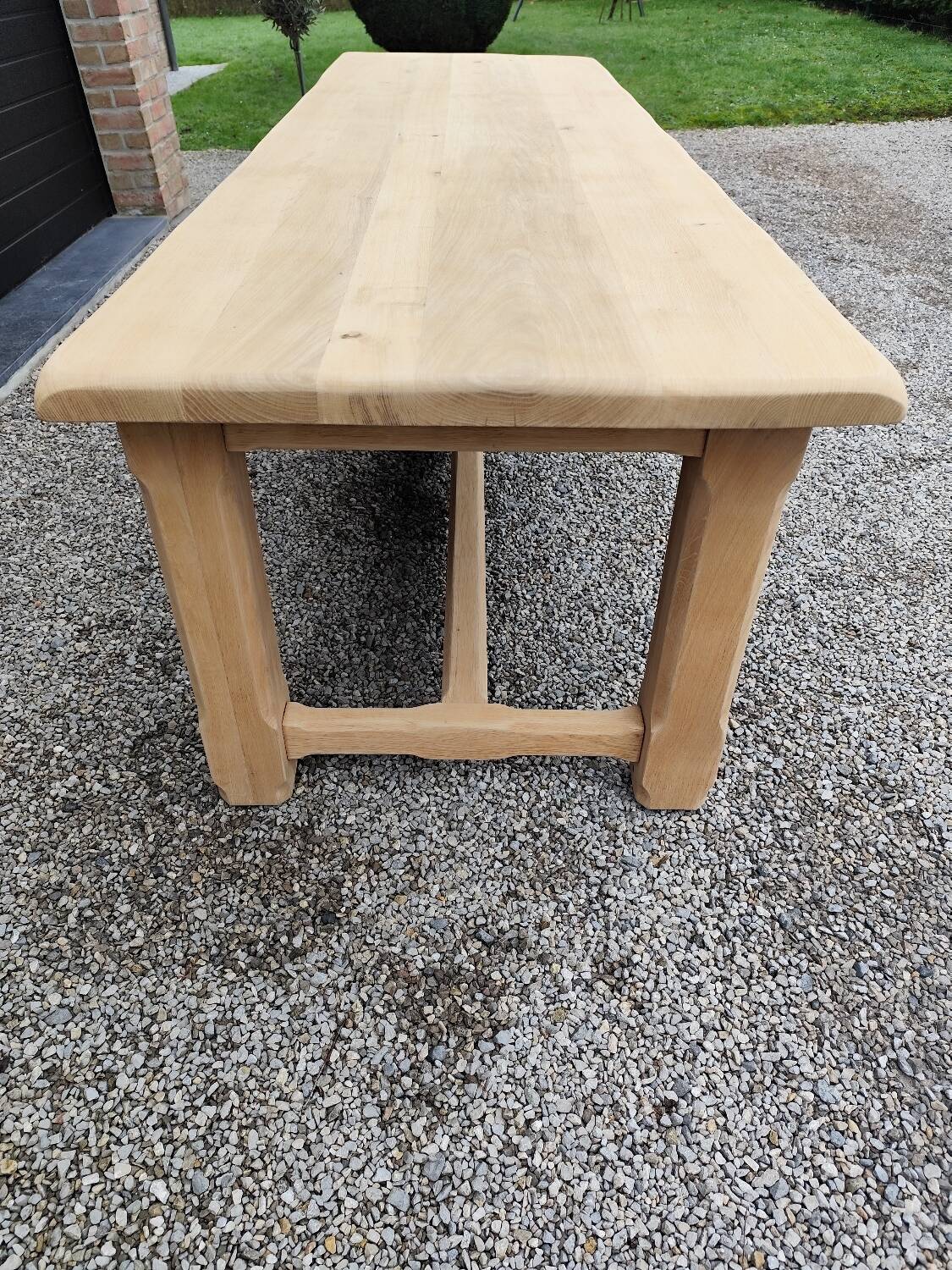 XXL farm table 2m80 + 2 solid oak benches