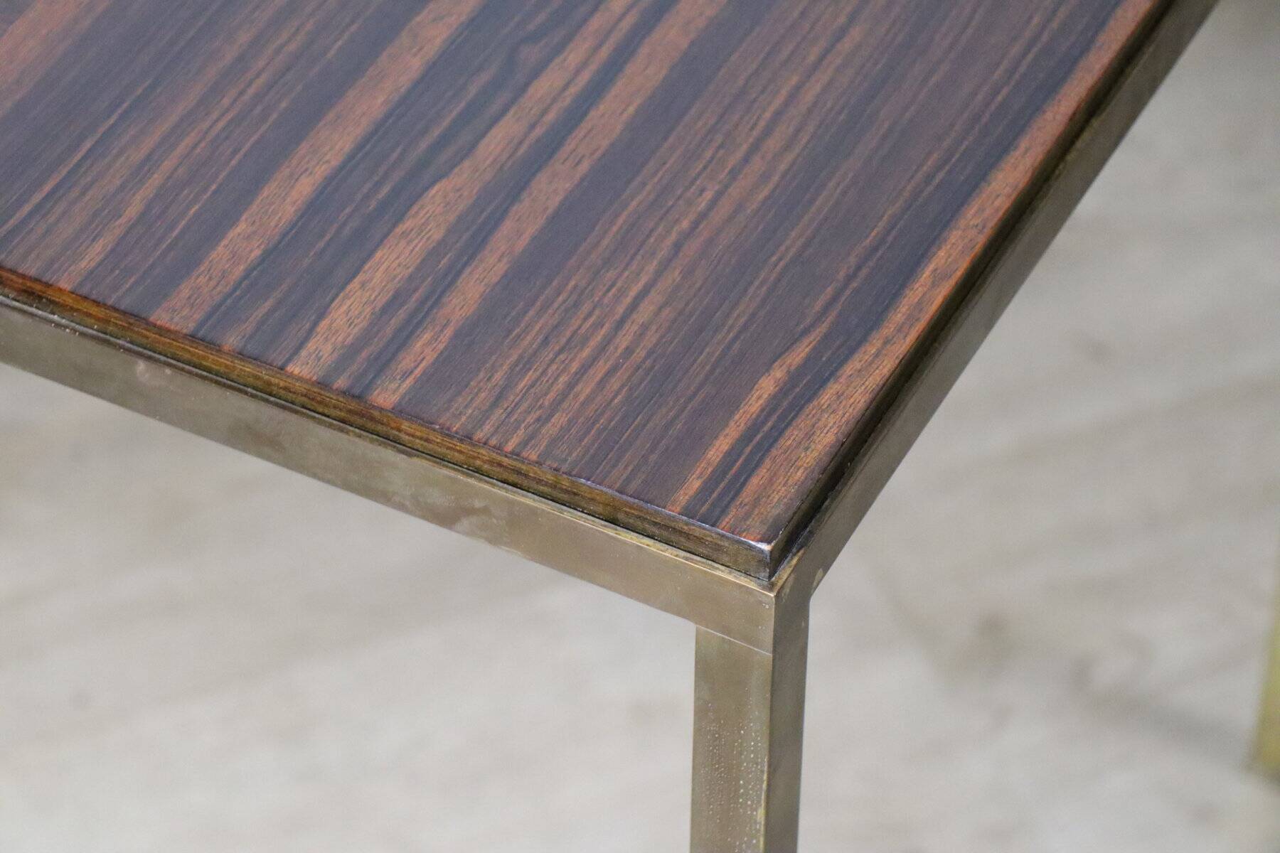 Vintage side table in rosewood & bronze – 1960s