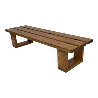 Mid Century Ate van Apeldoorn pine bench for Houtwerk Hattem, 1970s