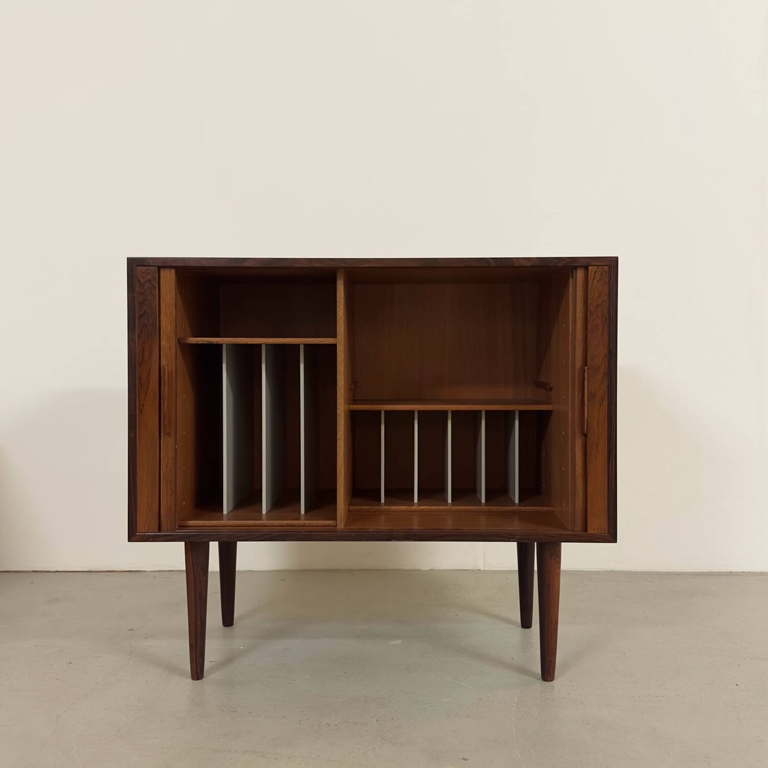 Danish Tambour Door Cabinet by Kai Kristiansen in Palisander 1960s