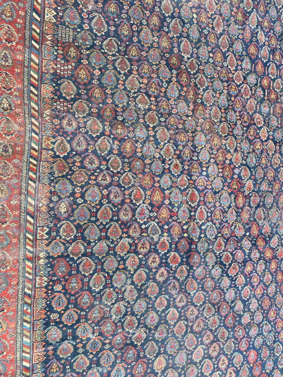 Pretty old Persian carpet of ghashghai handmade 177x328 cm