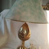 Kronenbourg - "K" hop flower lamp in filled brass and its lampshade