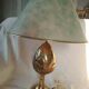 Kronenbourg - "K" hop flower lamp in filled brass and its lampshade