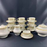Limoges porcelain tea set Bernardaud Teapot sugar bowl milk pot cups
