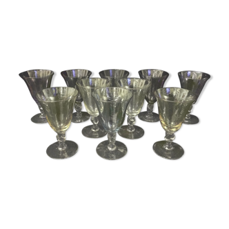 Set of 10 glasses of color