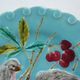 Assiette barbotine de Sarreguemines oiseaux picorant des cerises