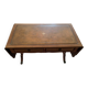Table basse anglaise victorienne bois acajou / cuir / Feuille d’or