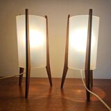 Pair of Mid-Century Table Lamps Pokrok Zilina, Tripod, Rocket, 1970s