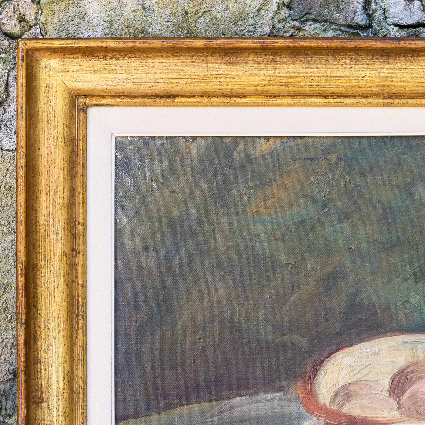 Set of oil paintings "Asparagus & eggs" and "Melon" by Alexandre Denonne