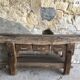 Solid oak workbench with stalls and drawers - 20th century