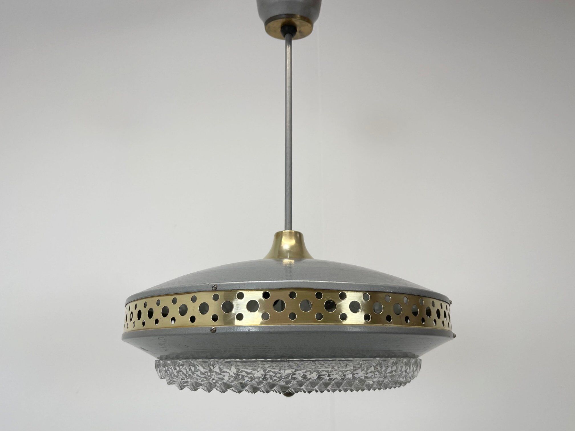 Space Age Metal Pendant by LUDIB Bratislava, Czechoslovakia, 1960's