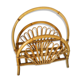 Revised rattan and bamboo door