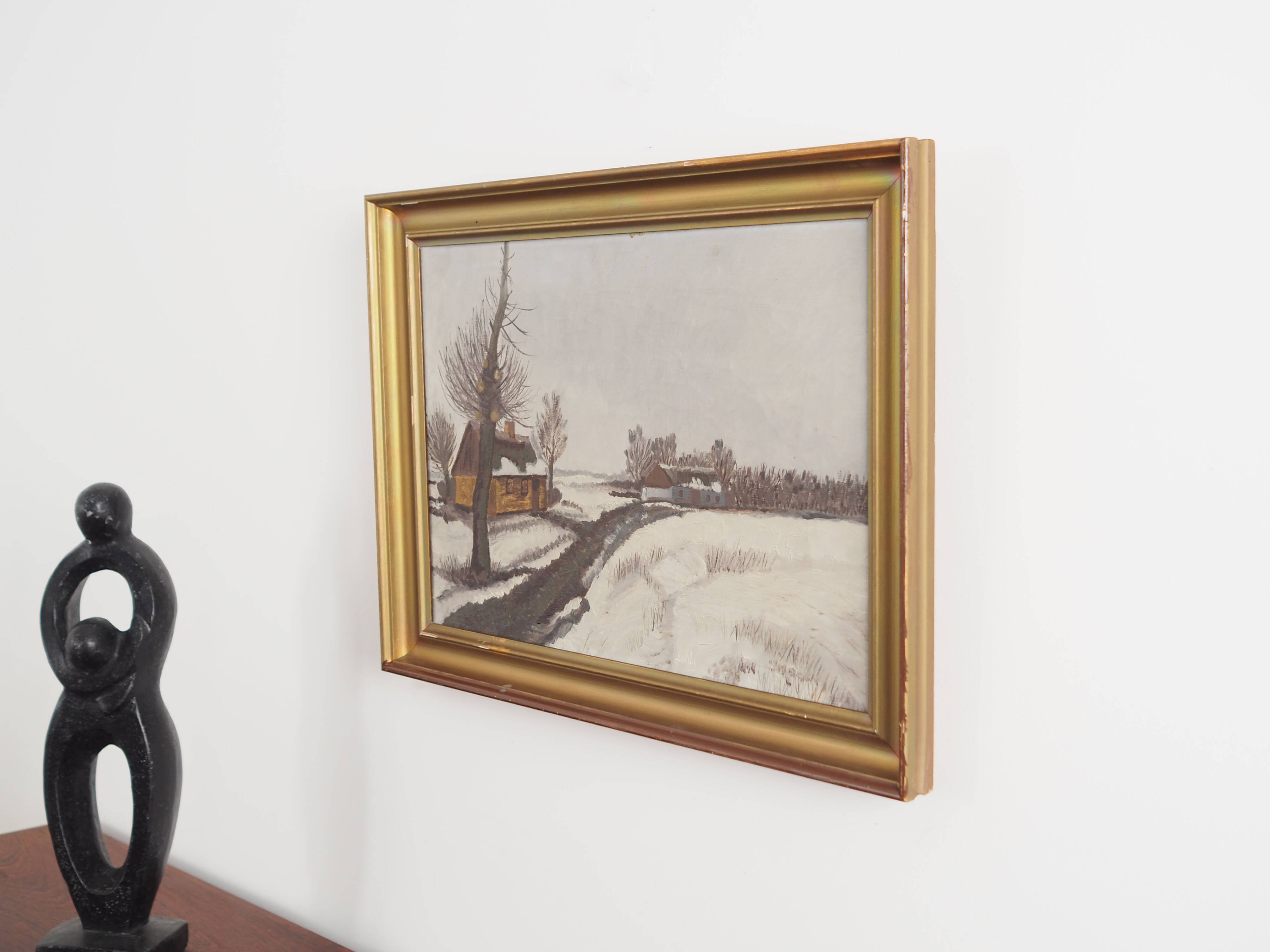 Painting „The Winterscape”, Scandinavian design, 1960s