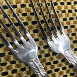 Pair of Christofle silver-plated dessert forks, Germain model