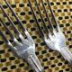 Pair of Christofle silver-plated dessert forks, Germain model