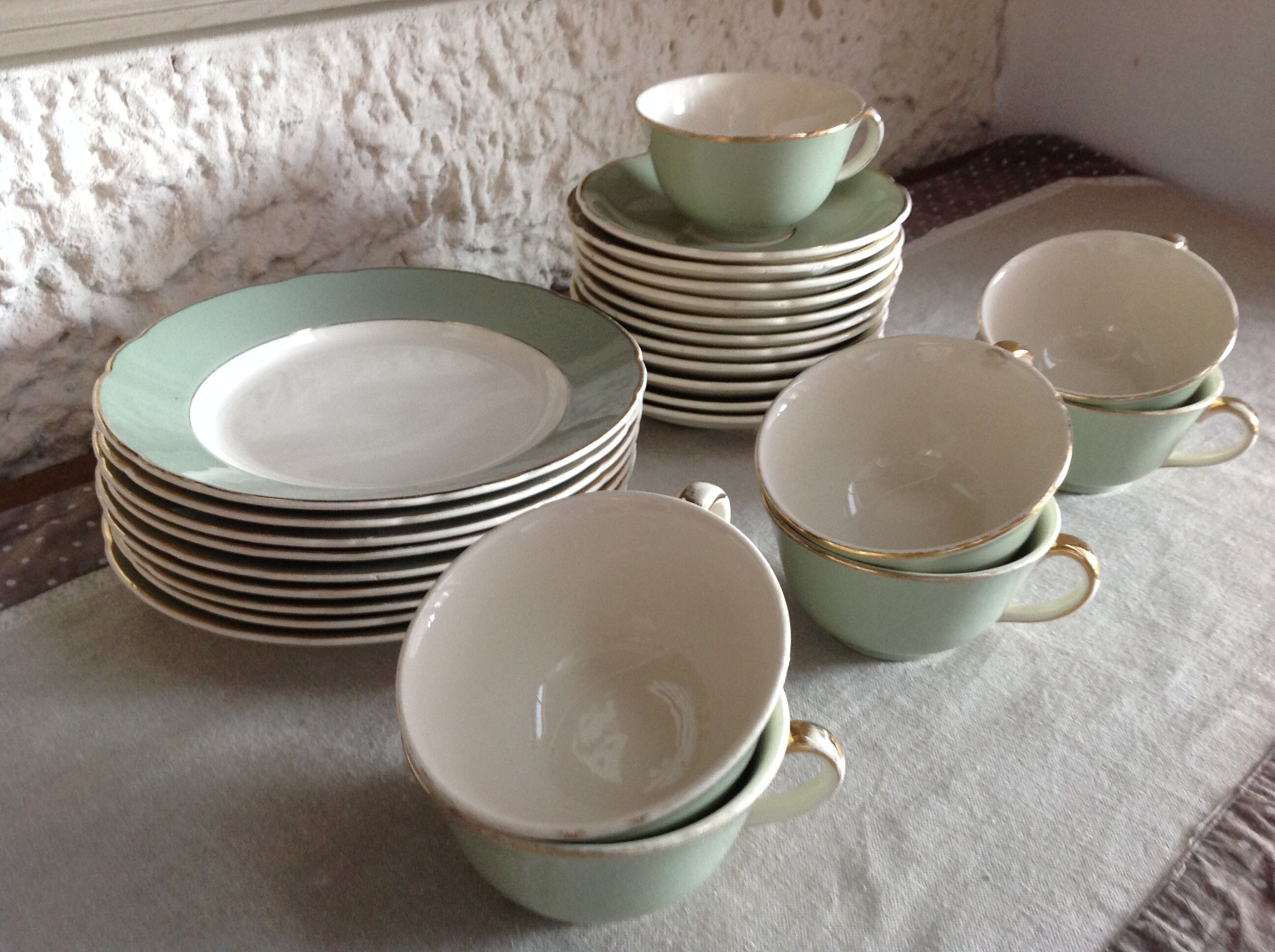 Peppermint coffee and dessert service / Villeroy - Boch / vintage 50-60