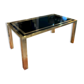 Table de salon en laiton doré et verre noir par le studio mercier pour liwan's