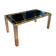 Coffee table in gilded brass and black glass by Studio Mercier for Liwan's