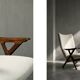 Vintage Mid-Century Norwegian Modern Teak & Boucle Fabric High Lounge Chair